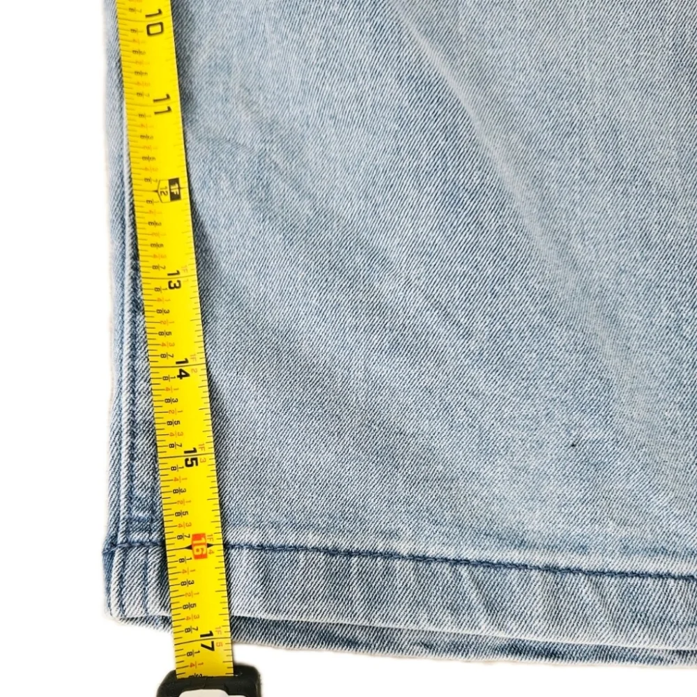 Women's Long Loose Fit Light Wash Denim Shorts Jorts Stretchy XL